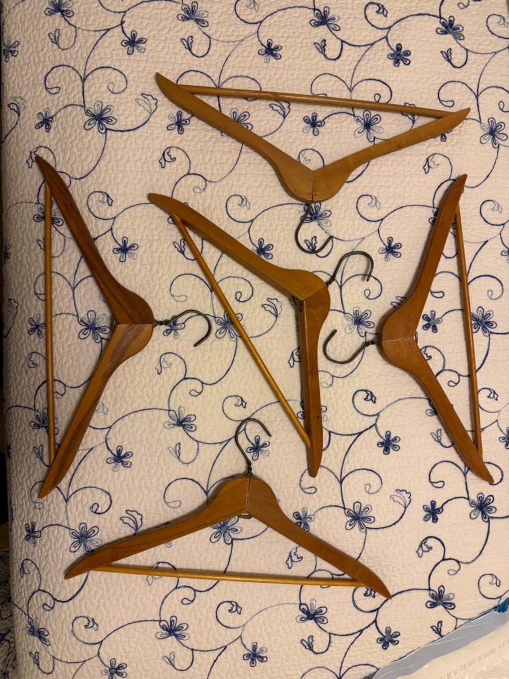 Vintage Wooden Suit Hangers - Set of 5 - Brown